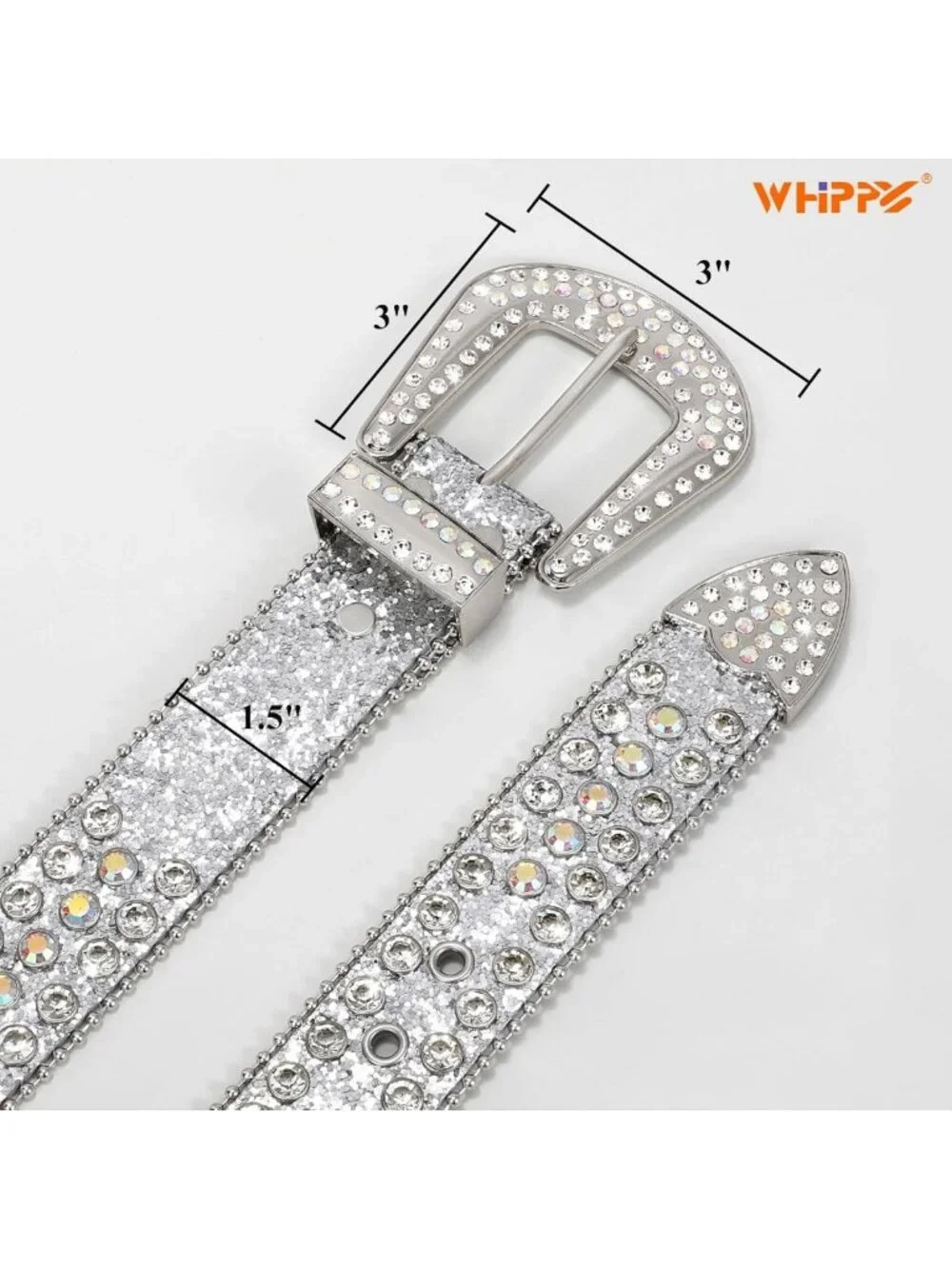 Rhinestone Western Belt for Women & Men - Studded Bling Cowgirl Waist Belt